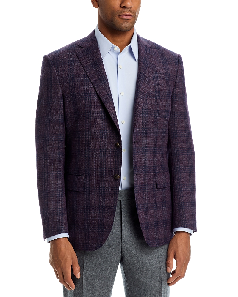 Canali Sienna Regular Fit Hopsack Plaid Sport Coat