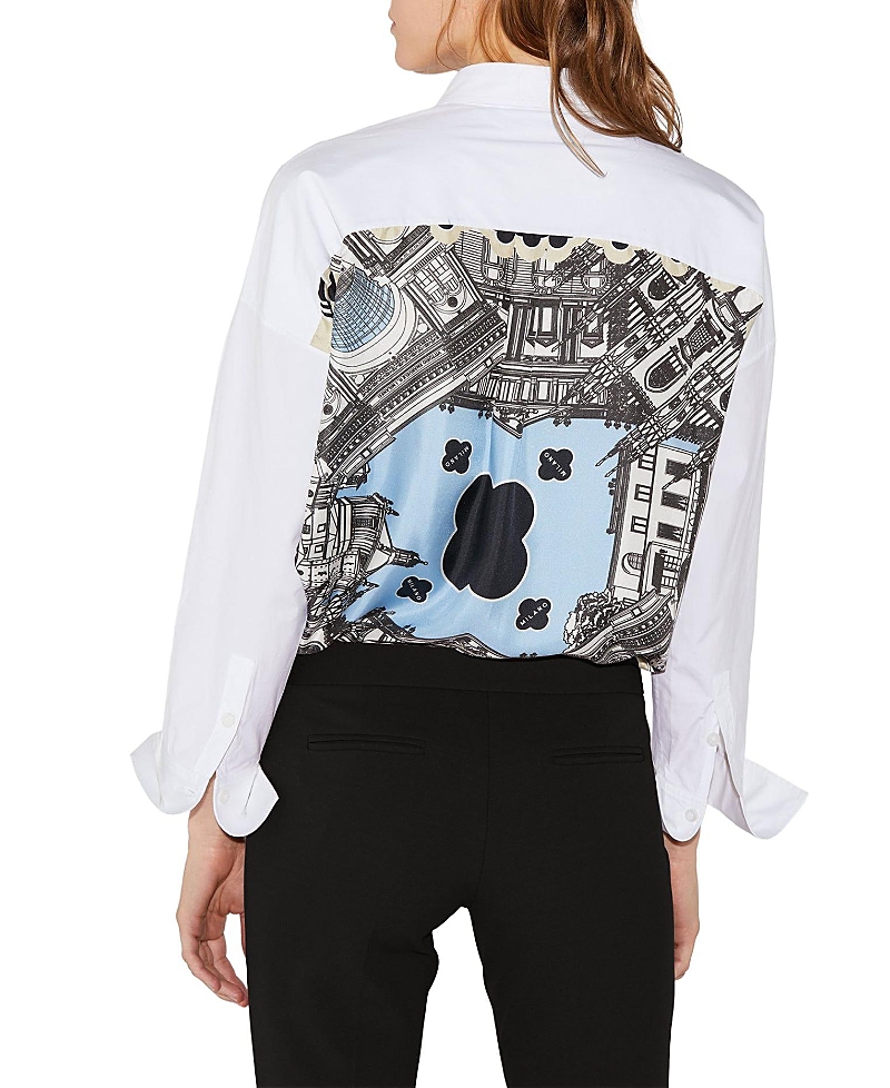 Callas Milano Sirene Poplin Shirt with Silk Twill Milano Print Scarf Back