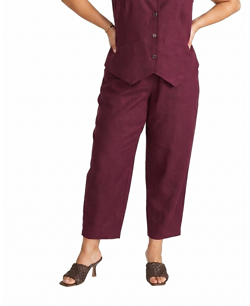 Universal Standard Women's Plus Lou Barrel Leg Linen Pants