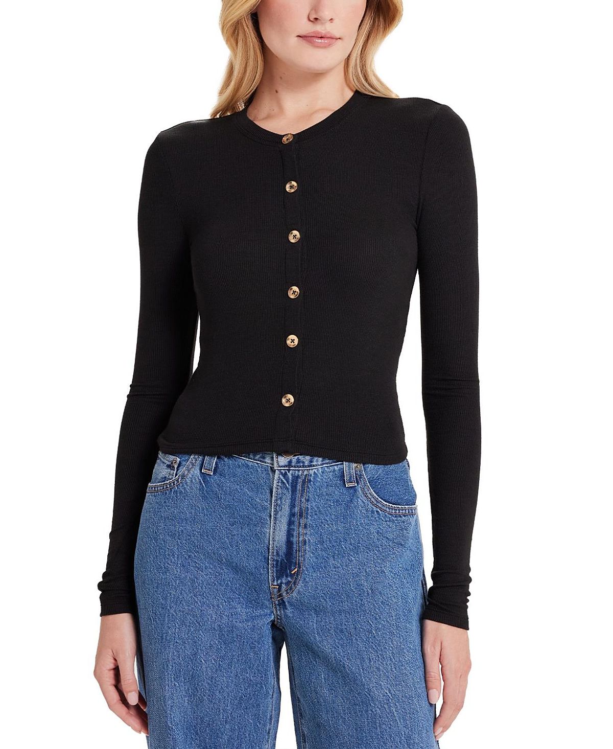 Goldie Lewinter Marina Ribbed Crop Cardigan
