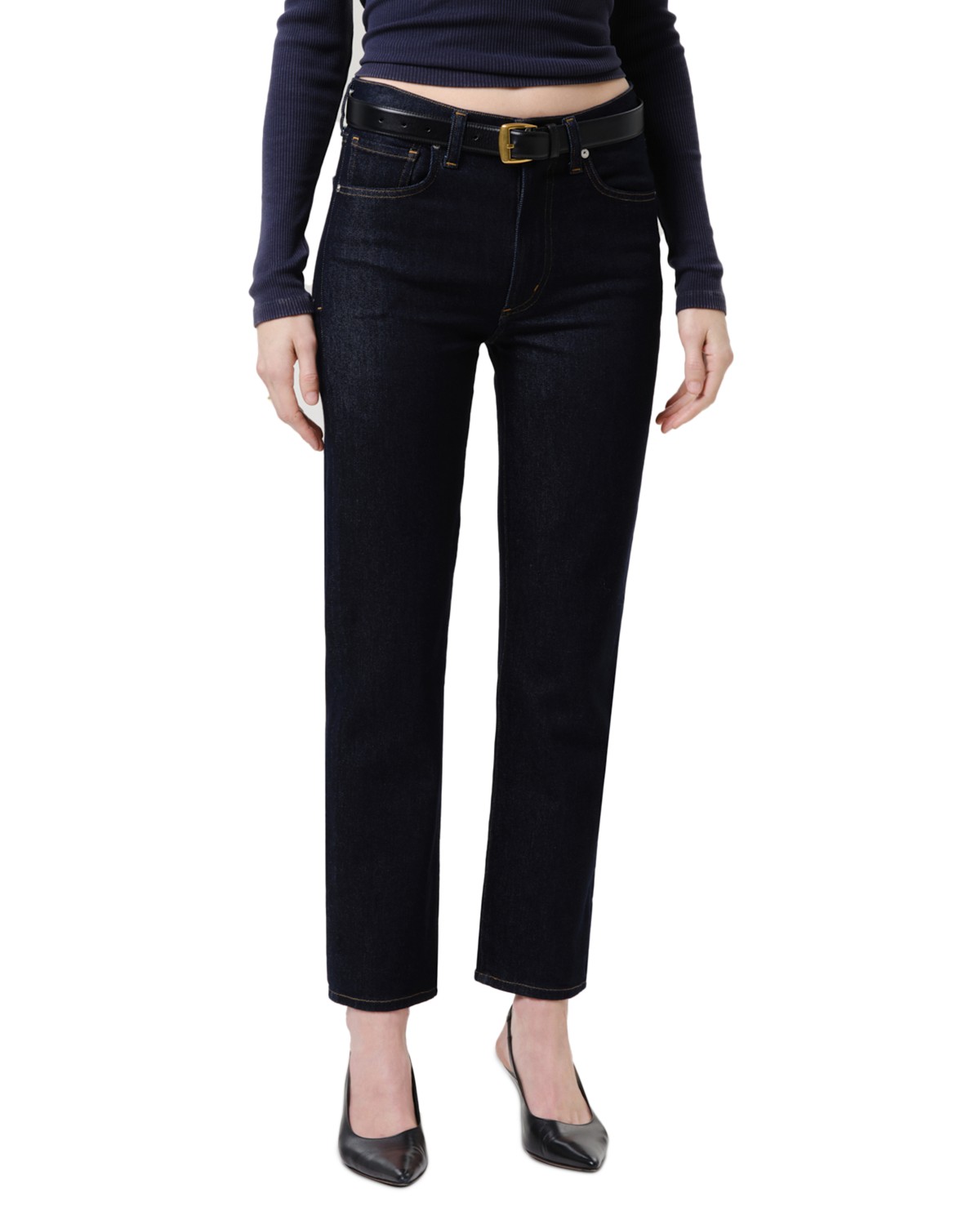 Caia High Rise Straight Jeans in Inky Rinse