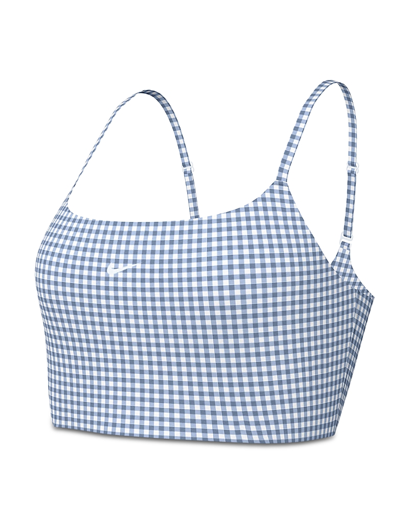 Nike Dri-fit Padded Longline Gingham Bra