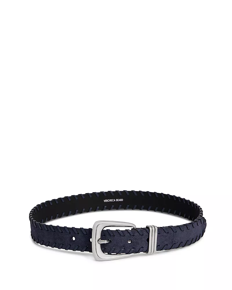 Veronica Beard Women's Arch Whipstitch Suede Belt