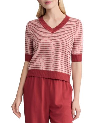 Striped Ribbed Hem Top