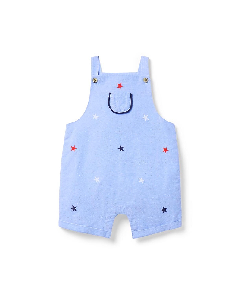 Janie and Jack Boys' Flag Embroidered Overall - Baby
