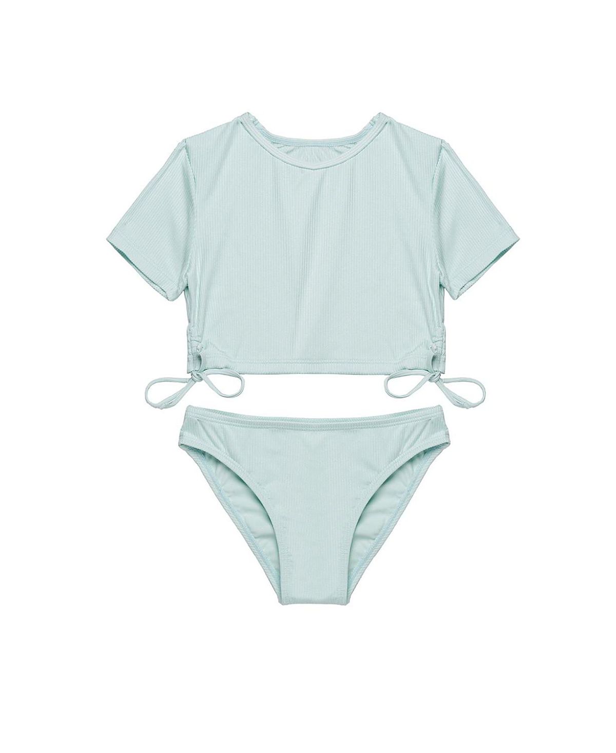 Gottex Kids Girls' Freya Rib Short Sleeve Side Tie Swim Set - Little Kid, Big Kid
