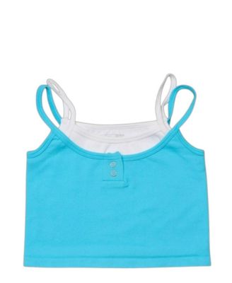 Girls' Double Layer Crop Ribbed Cami w/ Snaps - Big Kid