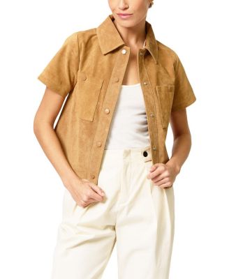 Women's Rusty Genuine Suede Short Sleeve Jacket