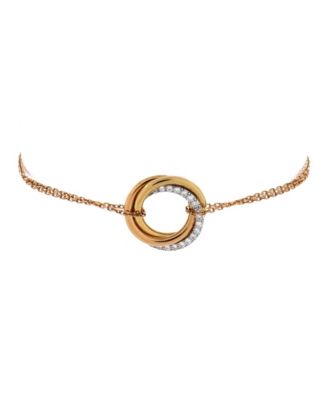  Trinity Chain Bracelet 18K Tricolor Gold and Diamonds