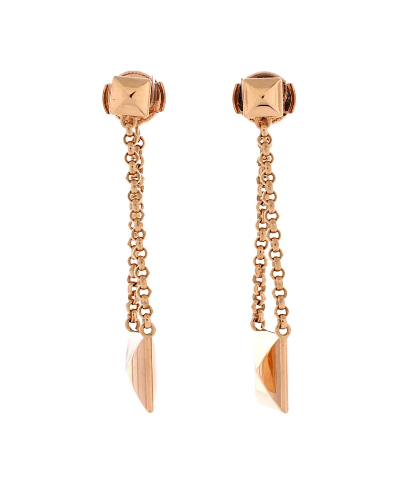 Pre-Owned HERMES Clou D'H Drop Earrings 18K Rose Gold