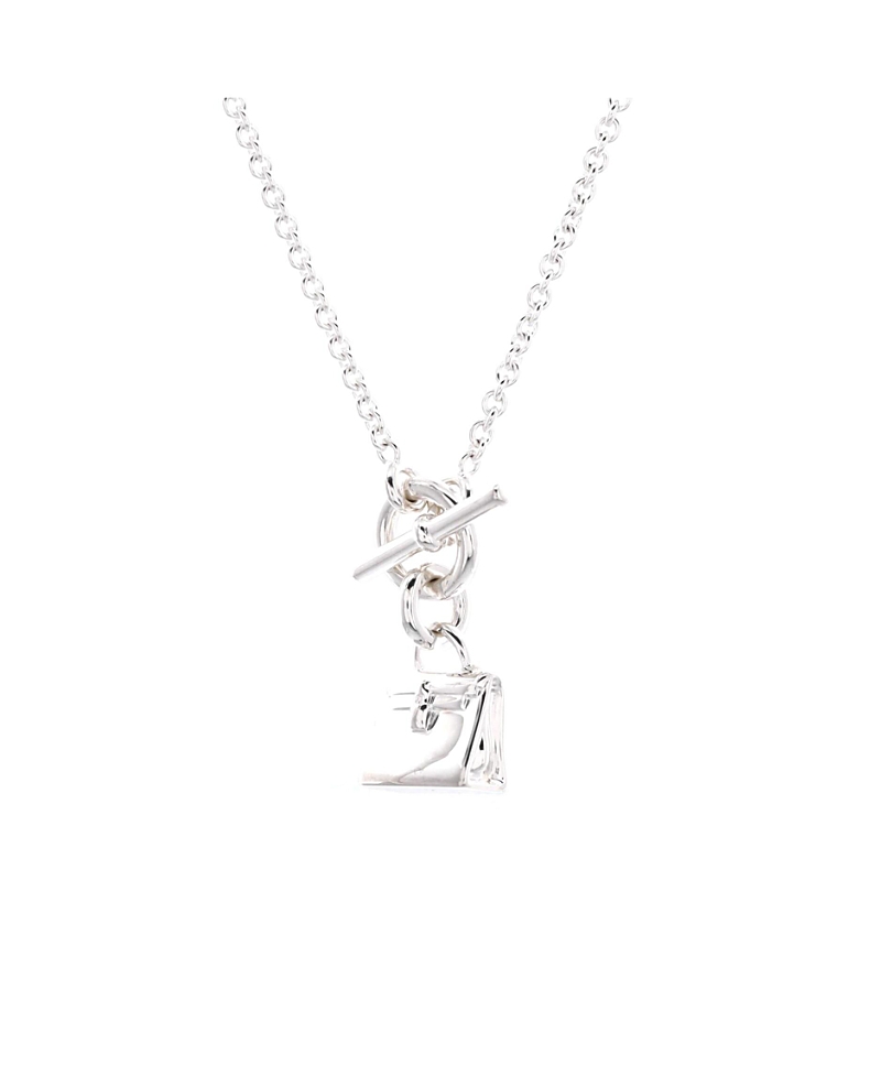 Pre-Owned HERMES Kelly Amulette Pendant Necklace Sterling Silver, 16