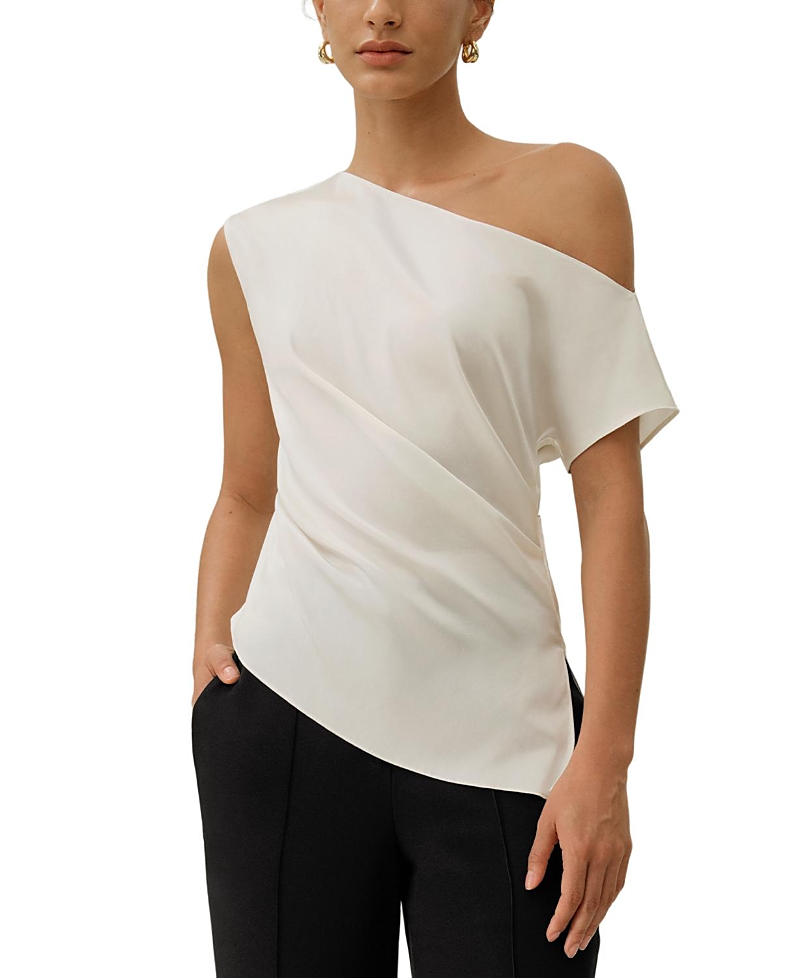 Lilysilk Women's Stretch Silk Charmeuse Asymmetric Top