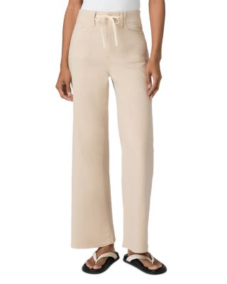 Ari Drawstring Waist High Rise Ankle Jeans in Vintage Biscotti