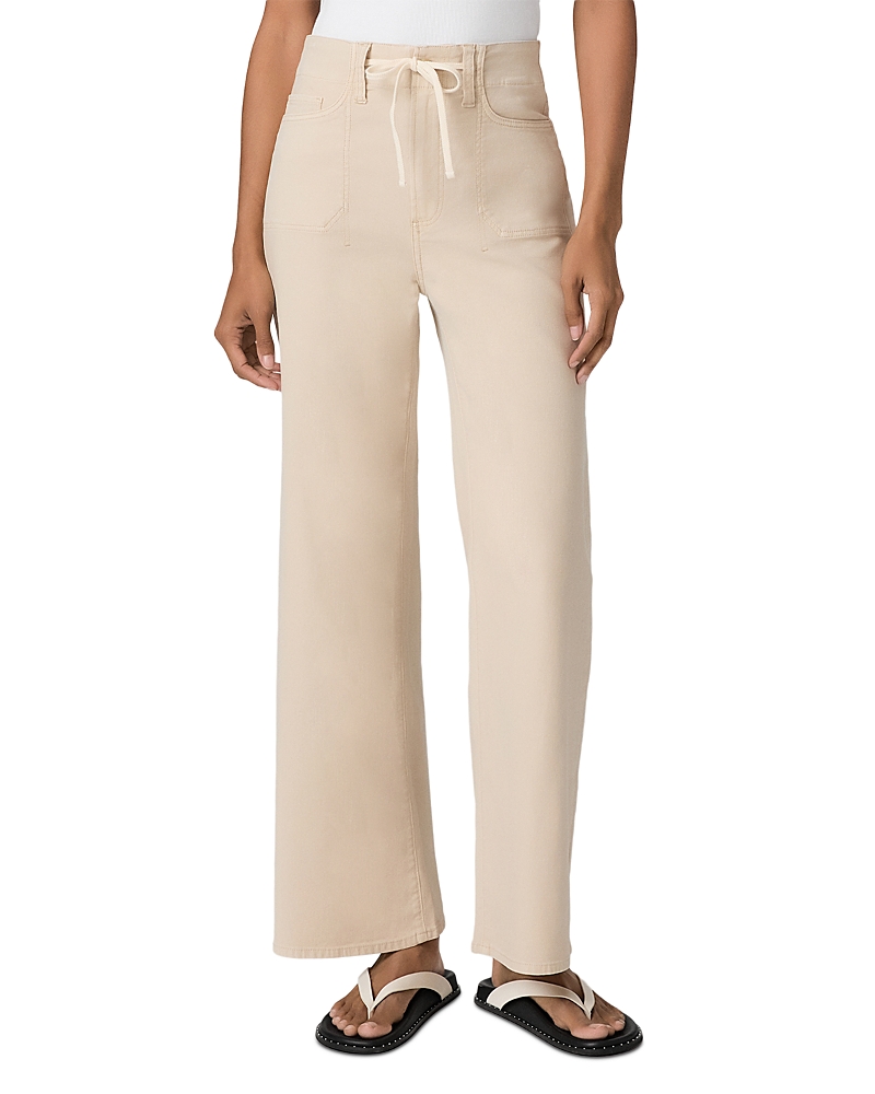 Paige Ari Drawstring Waist High Rise Ankle Jeans in Vintage Biscotti
