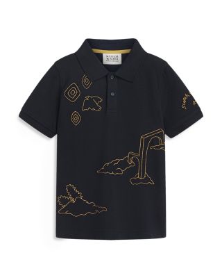 Boys' Embroidered Artwork Piqu&eacute; Polo - Little Kid, Big Kid