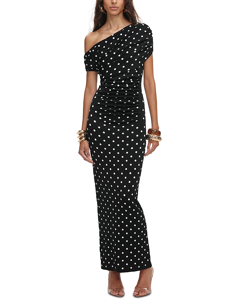 Self-Portrait Draped Knit Midi Dress