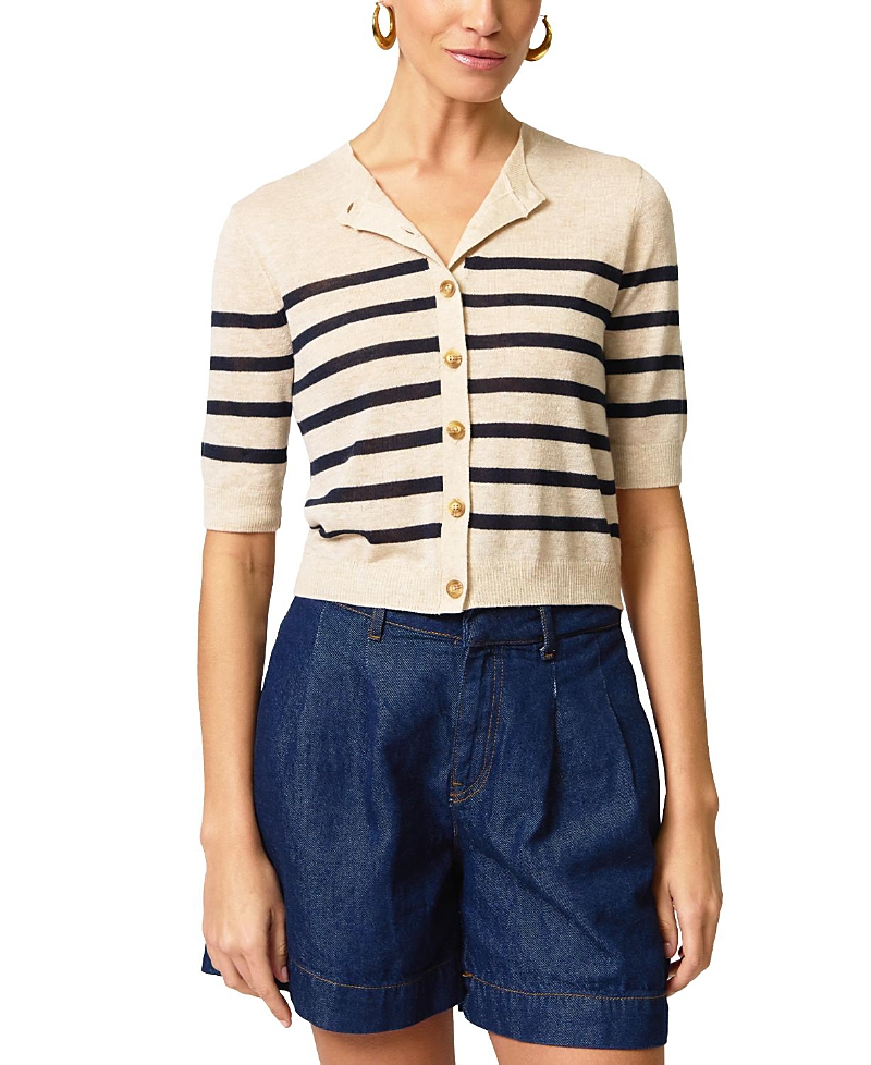 Central Park West Women's Marlon Striped Sheer Cardigan