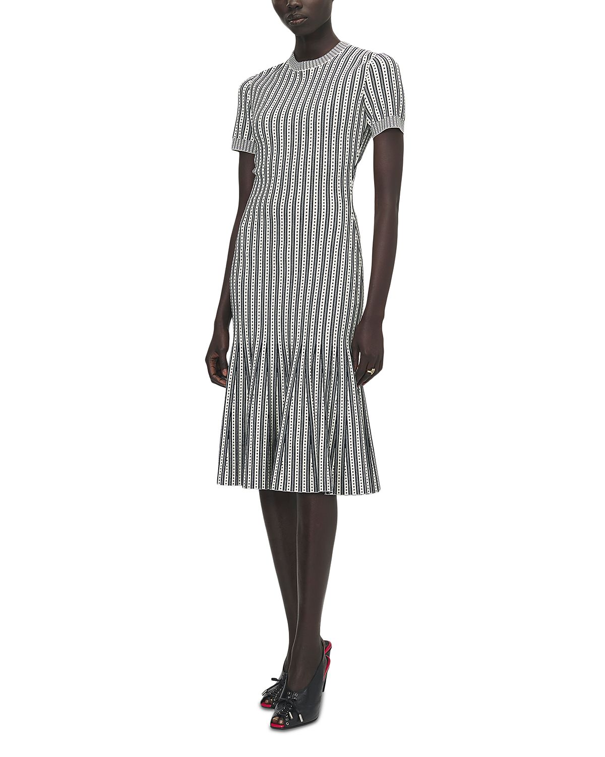McQueen Striped Jacquard Knit Dress