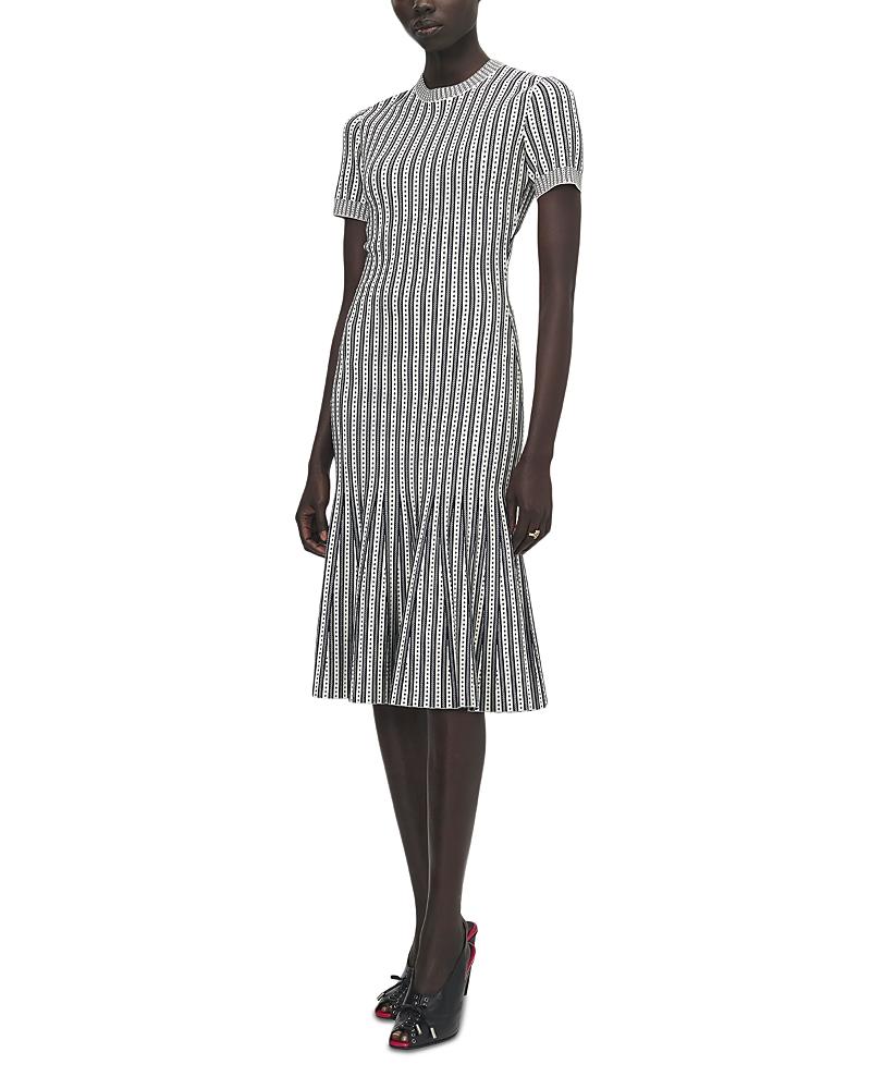 McQueen Striped Jacquard Knit Dress