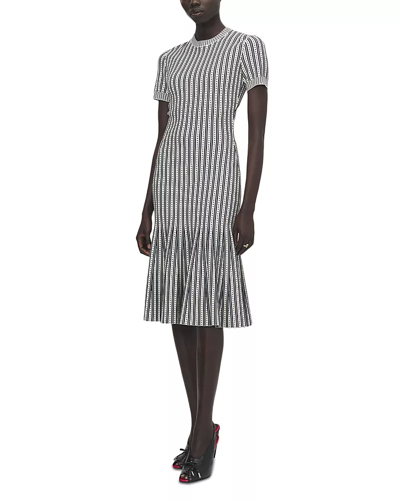 McQueen Striped Jacquard Knit Dress