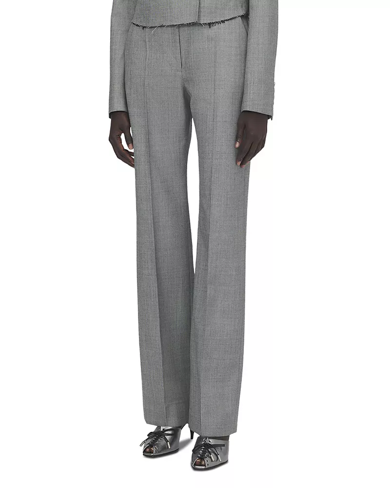 McQueen Grisaille Wool Tailored Trousers