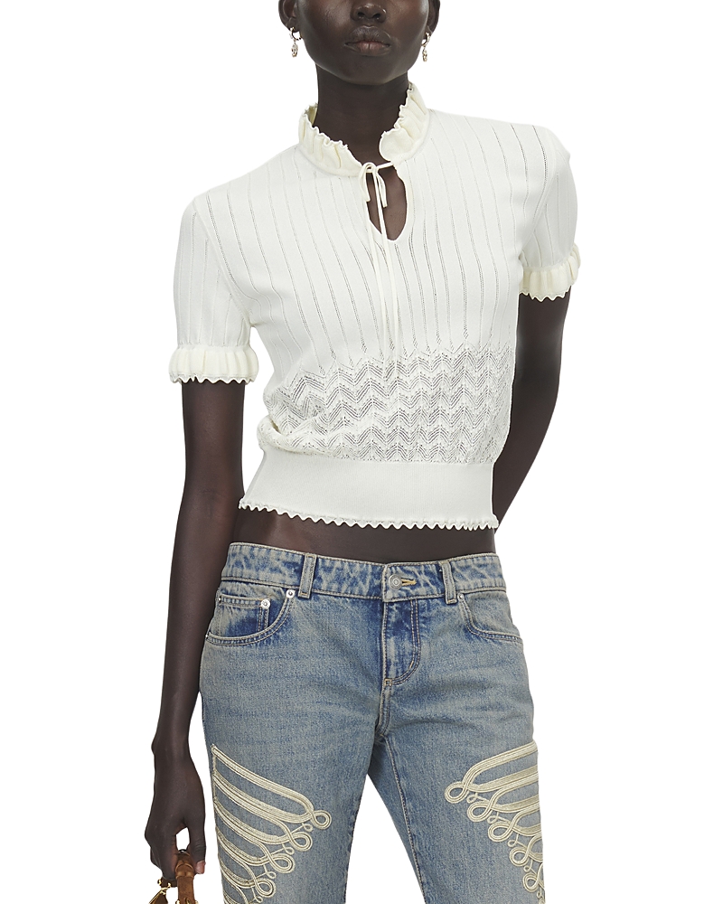 McQueen Pointelle Fine Knit Top