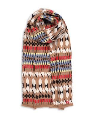Chunky Knit Fair Isle Skinny Scarf