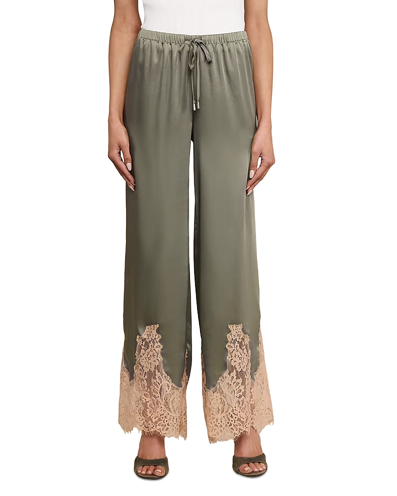 L'Agence Mirel Lace Trim Drawstring Pants
