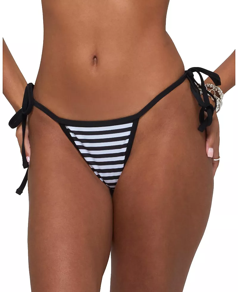 Edikted Mckayla Striped String Bikini Bottom