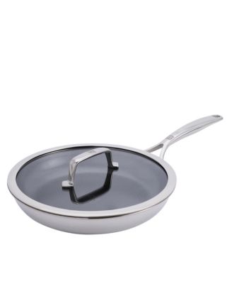  Peak Stainless Steel Dual Performance Ceramic Fry Pan with Lid, 10"