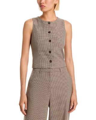 Mini Check Button Front Vest - Exclusive
