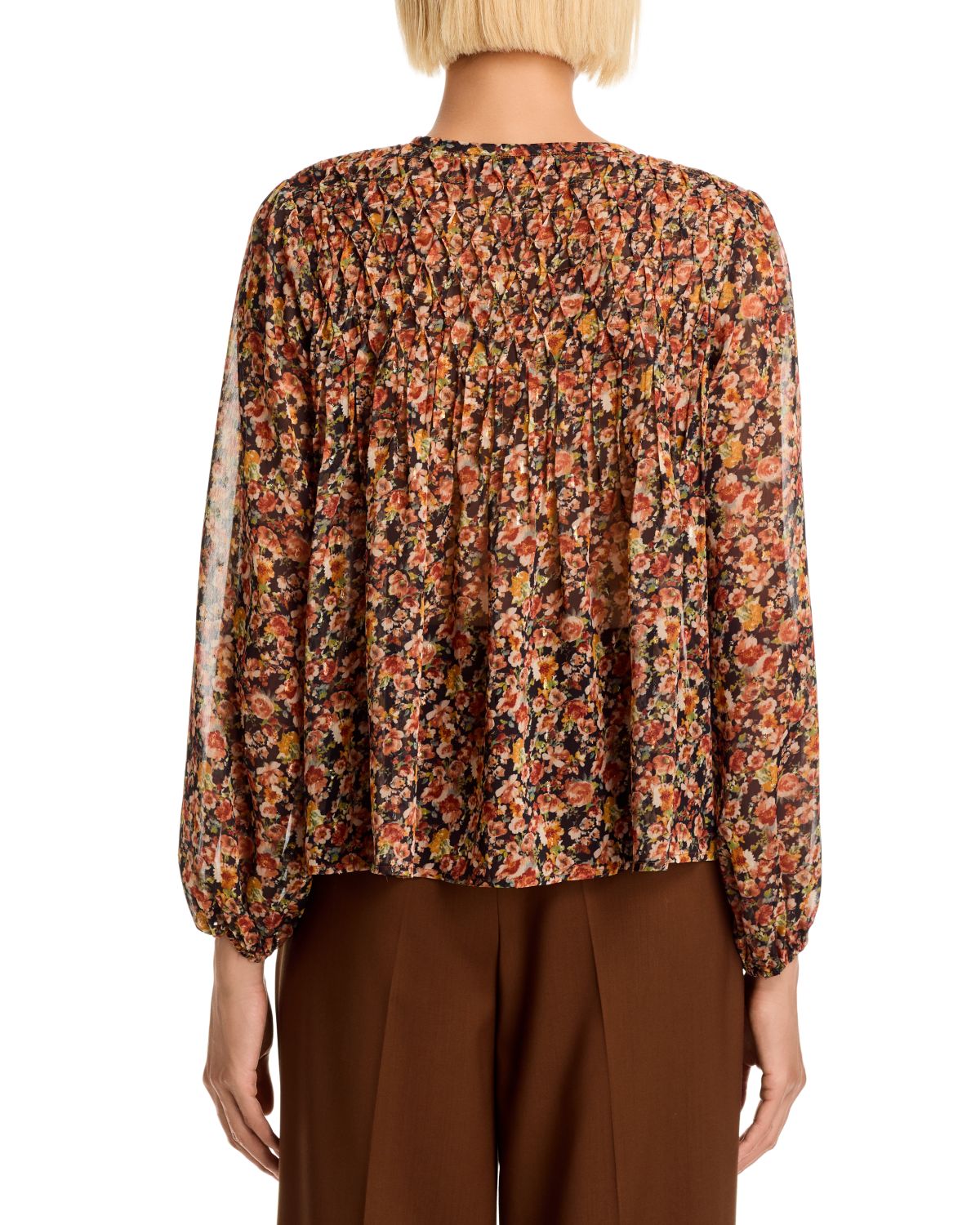 Ditsy Floral Button Front Top - Exclusive thumbnail 3