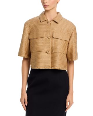 Two Pocket Cropped Shirt Jacket