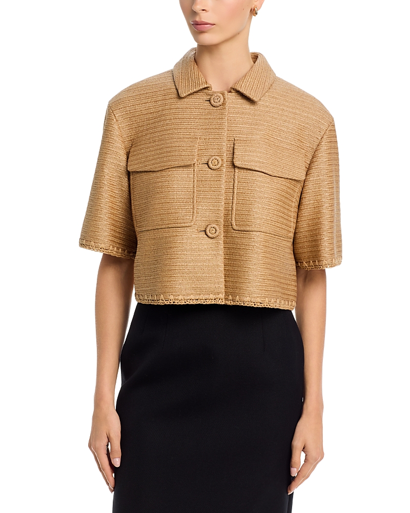 Lafayette 148 New York Two Pocket Cropped Shirt Jacket