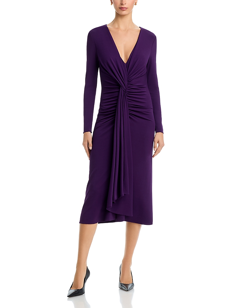 Michael Kors Collection Long Sleeve Sarong Dress