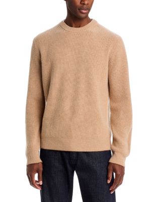 Wool & Cashmere Ribbed Knit Crew Sweater