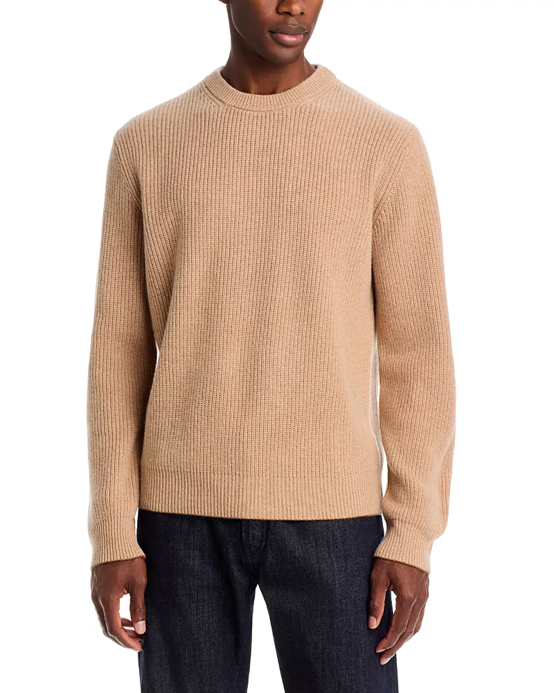 Canali Wool & Cashmere Ribbed Knit Crew Sweater