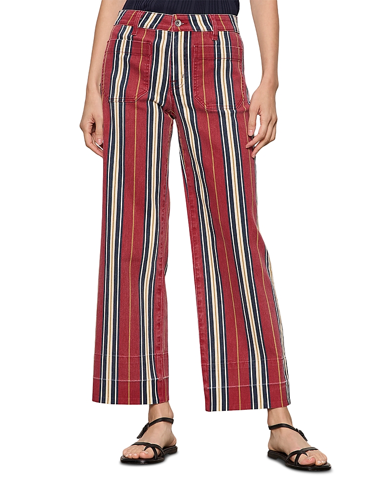 Sanctuary Mariner Mid Rise Ankle Crop Jeans in Verry Berry Stripe