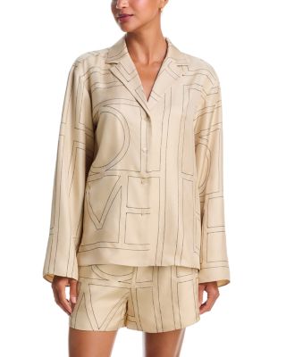 Monogram Silk Pajama Top