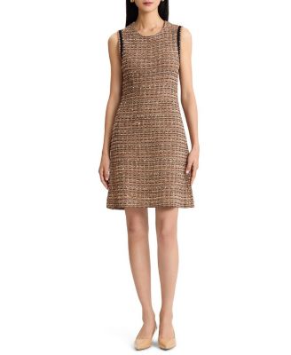  A-Line Eyelash Tweed Knit Dress