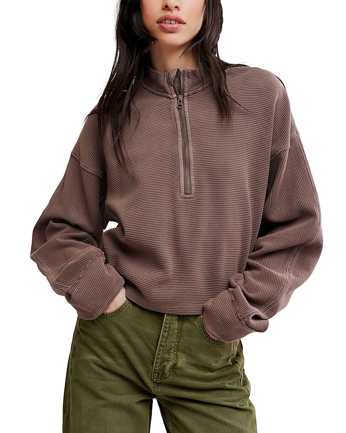 Free People Celeste Quarter Zip Sweatshirt