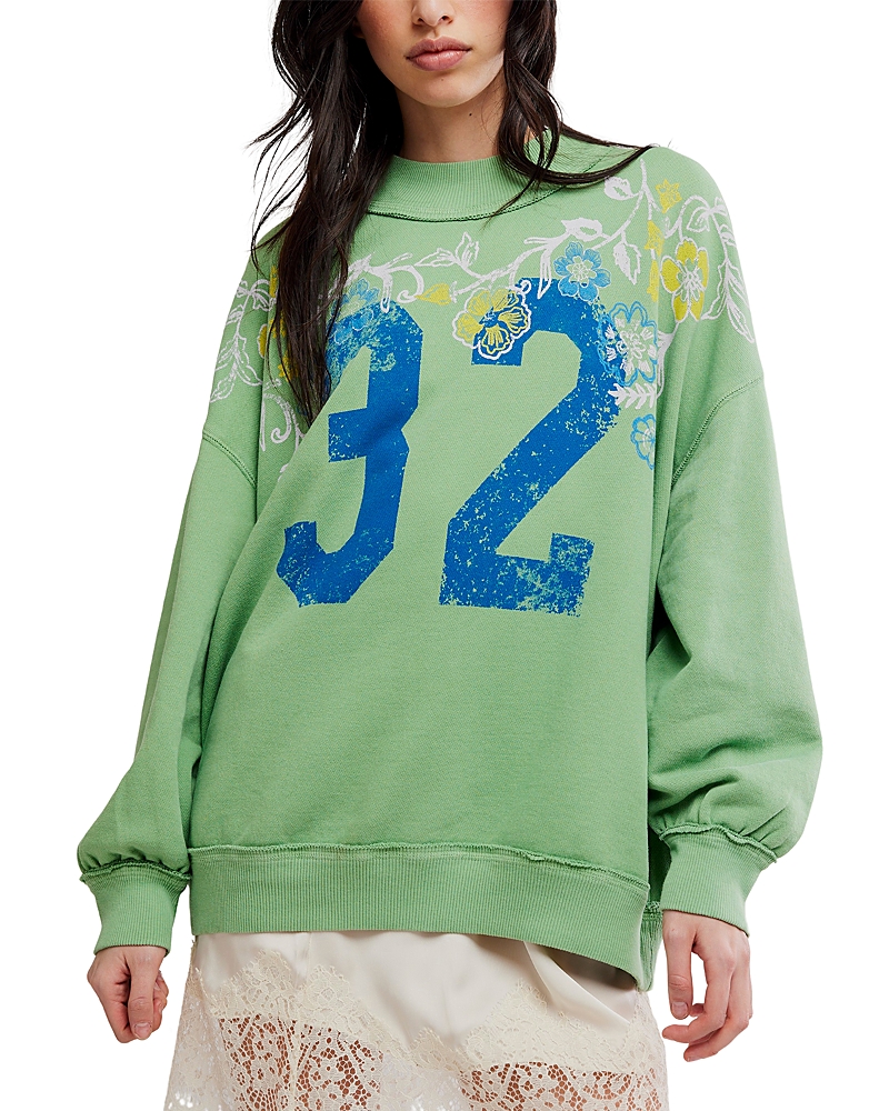 Free People Palm Spring Turtle Graphic Crewneck Sweatshirt