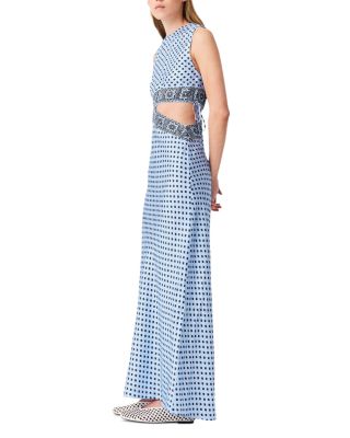 maje printed silk dress Maje Women's silk Printed cutaway dress - Blue - size 42 FR/10 US