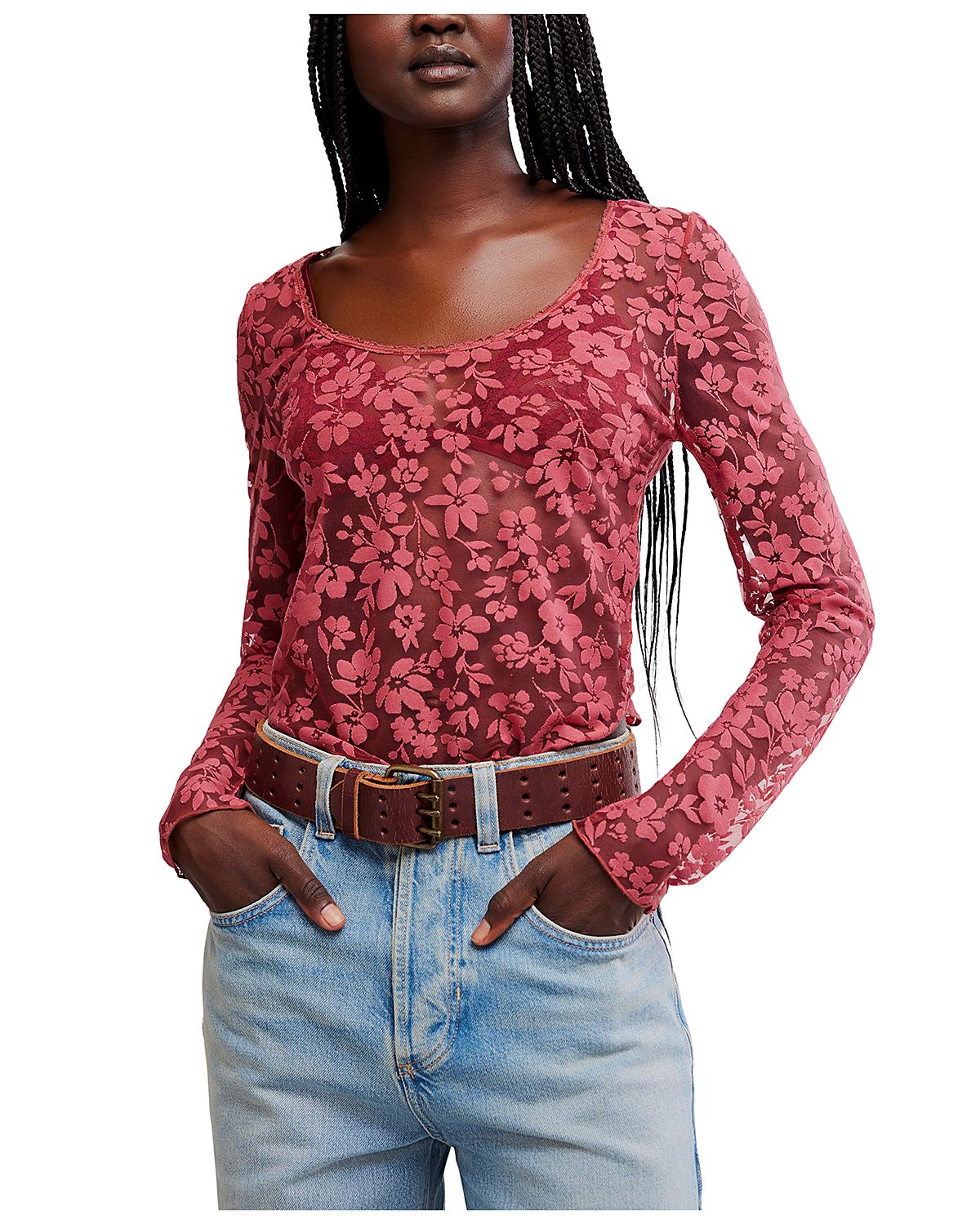 Free People Early Sunsets Layering Lace Top
