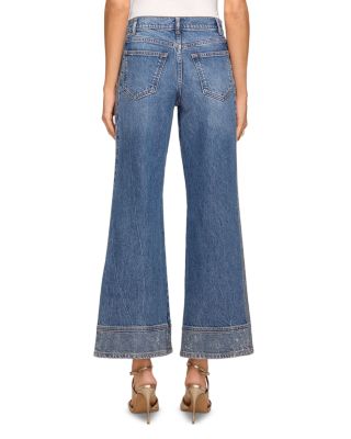 Cropped Lea High Rise Embellished Jeans in Rhinestone - thumbnail 3