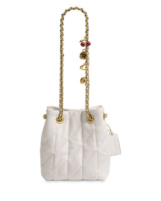 Jade Quilted Leather Drawstring Shoulder Bag