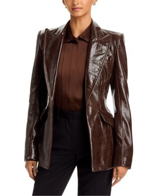 Leather Single Breasted Blazer