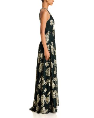 Metallic Halter Neck A Line Gown - Exclusive - thumbnail 5
