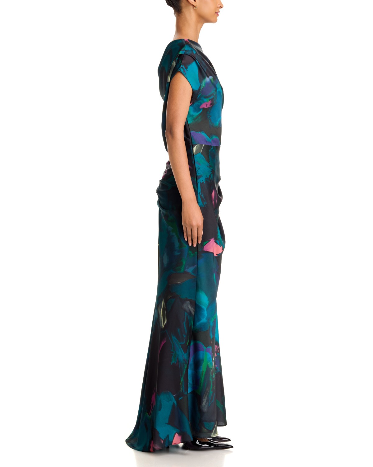 One Shoulder Satin Column Gown - Exclusive