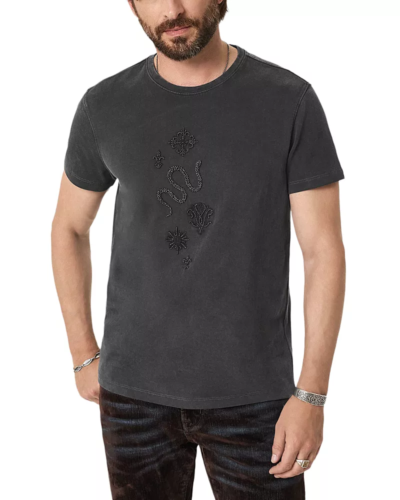 John Varvatos Beaded Snake Graphic T-Shirt